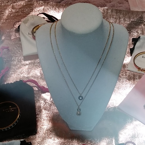 ⏬NWOT KATE SPADE DOUBLE PEARL NECKLACE W/BAG - Picture 2 of 13